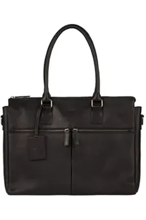 Burkely Businesstasche Laptopbag 15,6", aus echtem Leder schwarz