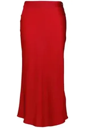 HUGO BOSS A-Linien-Rock Damen Satinrock C_VISOS (1-tlg) rot 42