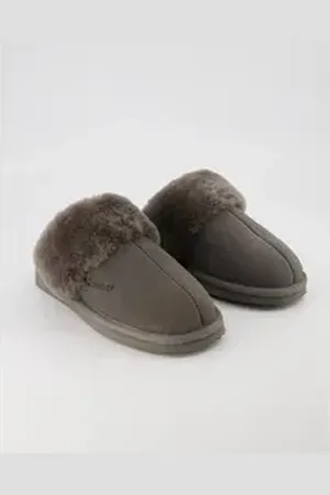 Fellhof Pantoffel Komfort Da. Hausschuh grau 38 EU