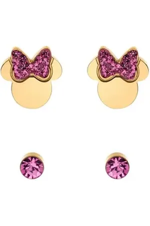Disney Paar Ohrstecker © Minnie Mouse Kinderohrringe Edelstahl gold pink goldfarben