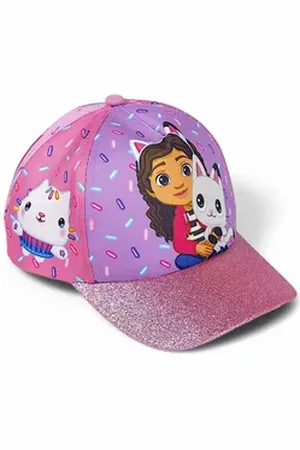 Gabbys Dollhouse Baseball Cap Gabby & Kitty Cat Mädchen Sommerkappe mit Glitzer Größe 53 cm lila