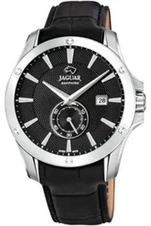 Jaguar Quarzuhr Acamar J878/4, Armbanduhr, Herrenuhr, Saphirglas, Swiss Made, Lederarmband schwarz