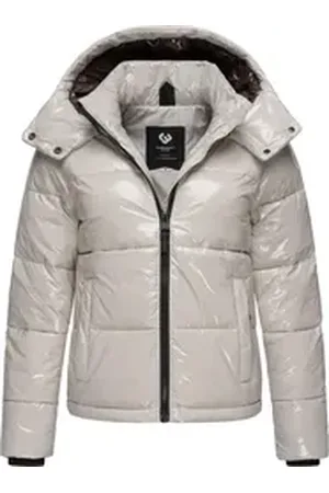Ragwear Steppjacke Roobie super stylische, gänzende Damen Winterjacke grau S (36)
