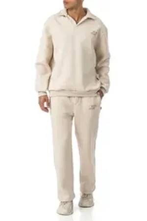 Redbridge Jogginganzug - Lässiges Sweat-Set mit Polokragen – Zweiteiler, Oversized (2-tlg) beige XXL