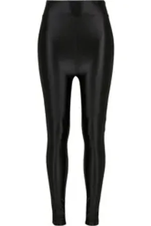 Urban classics Leggings Damen Ladies Highwaist Shiny Metallic Leggings (1-tlg) schwarz XL