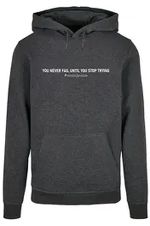 Merchcode Kapuzensweatshirt Herren Never Give Up Basic Hoody (1-tlg) grau XS