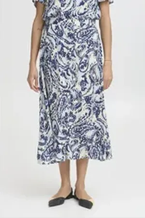 B YOUNG Midirock BYMMMJOELLA Eleganter Midirock blau 34
