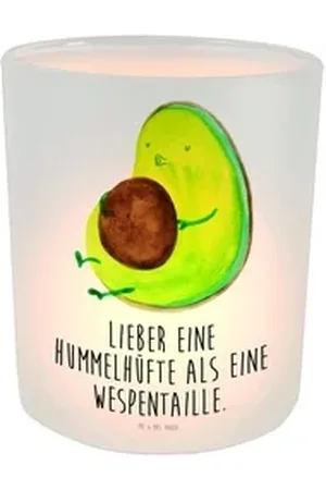 Mr. & Mrs. Panda Windlicht Avocado Pfeifen - Transparent - Geschenk, Veggie, Vegan, schwanger, D (1 St), Vielseitige Einsatzmöglichkeiten