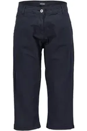Blue Seven Caprihose Damen Hose 3/4-Länge mit Seitenschlitzen - Unifarbene Sommerhose blau 42