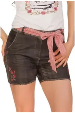 SPIETH & WENSKY Lederhose Trachtenlederhose Damen - FLECHTING - schwarz schwarz 34