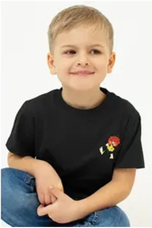 Bavarian Couture Trachtenbluse Shirt Kind Unisex - PUMUCKL GRANTIG II - schwarz schwarz 80/86 (1-2 Jahre)