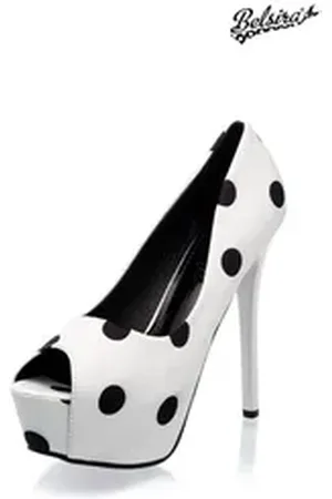 Belsira Peep-toe Pumps - (37,38,39,40,41) High-Heel-Pumps schwarz|weiß 39 EU