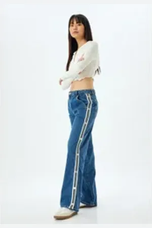 Koton Straight-Jeans Normale Leibhöhe Longer Straight blau 27/32