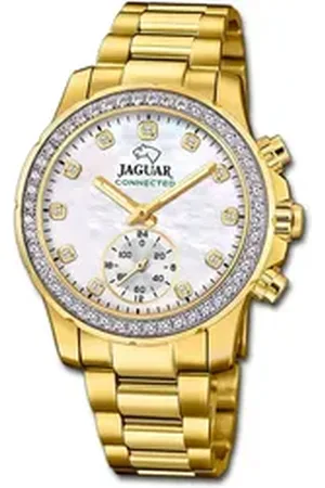 Jaguar Multifunktionsuhr Edelstahl Damen Uhr Multifunktion, (Multifunktionsuhr), Damenuhr Edelstahlarmband gold, rundes Gehäuse, mittel (ca. 36,5mm) goldfarben