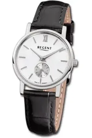 Regent Quarzuhr Leder Damen Uhr GM-1452 Quarzuhr, (Analoguhr), Damenuhr Lederarmband schwarz, rund, klein (ca. 27mm) schwarz