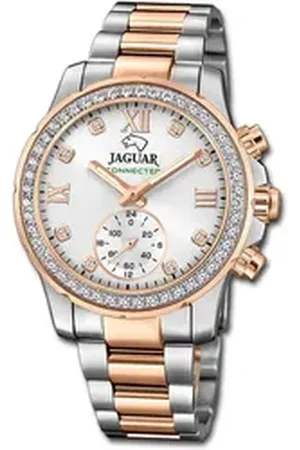 Jaguar Multifunktionsuhr Edelstahl Damen Uhr Multifunktion, (Multifunktionsuhr), Damenuhr Edelstahlarmband rosegold, rundes Gehäuse, mittel (ca 36,5mm) silberfarben