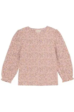Minymo Langarmshirt MIT-shirt LS AOP geblümtes Langarmshirt rosa 104