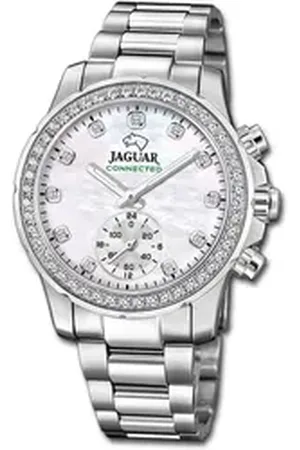 Jaguar Multifunktionsuhr Edelstahl Damen Uhr Multifunktion, (Multifunktionsuhr), Damenuhr Edelstahlarmband silber, rundes Gehäuse, mittel (ca. 36,5mm) silberfarben