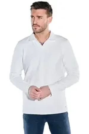 EMILIO ADANI Langarm-Poloshirt Poloshirt langarm weiß XL