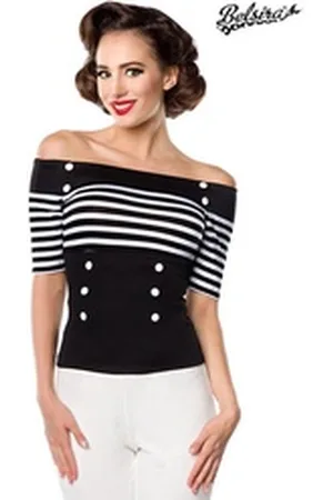 Belsira Shirttop - Jersey-Top - (3XL,L) bunt|schwarz XL