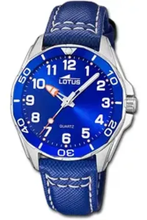 Lotus Chronograph Jugend Kinderuhr Leder blau, (Chronograph), Jugend, Kinderuhr Lederarmband blau, rund, mittel (ca. 36mm) blau