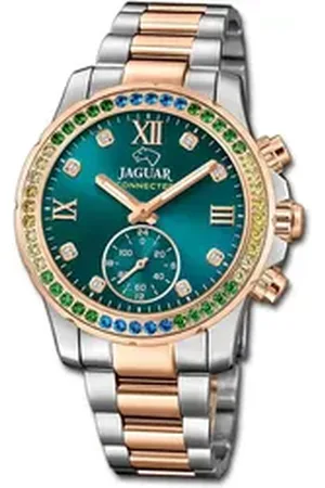 Jaguar Multifunktionsuhr Edelstahl Damen Uhr Multifunktion, (Multifunktionsuhr), Damenuhr Edelstahlarmband rosegold, rundes Gehäuse, mittel (ca 36,5mm) silberfarben
