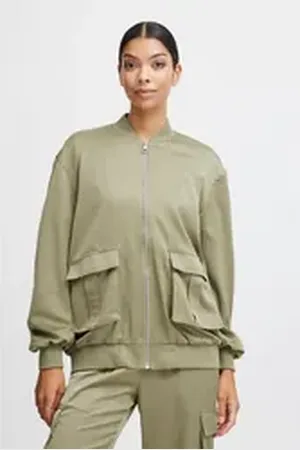 B YOUNG Kurzjacke BYESTO BOMBER JACKET - coole übergroße Bomberjacke grün 44
