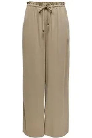 ONLY Schlupfhose ONLSOLVI MW LINEN BL PB CULOTTE CC PNT mit Leinen grün L (40)