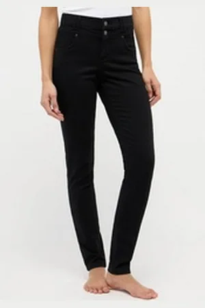 Angels Slim-fit-Jeans SKINNY BUTTON schwarz 46