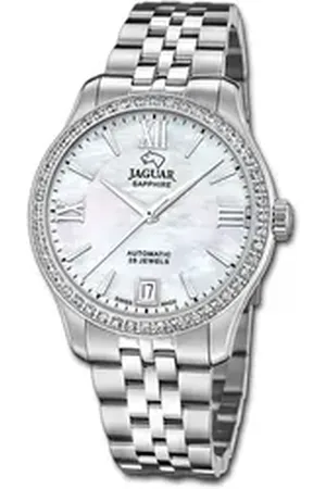Jaguar Quarzuhr Edelstahl Damen Uhr Analog, (Analoguhr), Damenuhr Edelstahlarmband silber, rundes Gehäuse, mittel (ca. 34mm) silberfarben