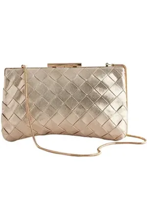Next Clutch Clutch aus Webmaterial mit Clipverschluss (1-tlg) silberfarben