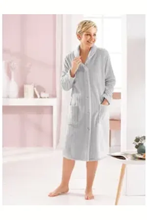 Comtessa Morgenmantel Morgenmantel, Polyester, Fleece silberfarben 40/42
