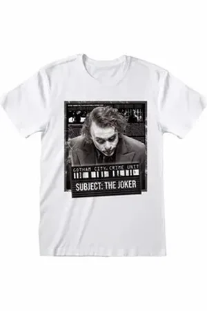 Batman T-Shirt The Joker Mug Shot weiß L