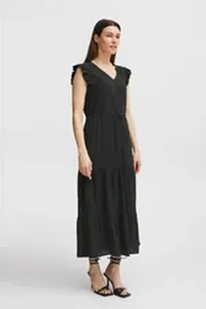 B YOUNG Midikleid BYMMJOELLA FRILL DRESS -20811219 schwarz 40