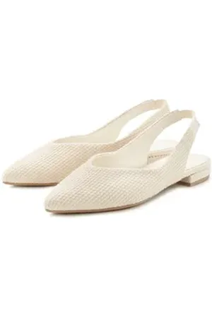 Lascana Ballerina, Sling-Ballerina mit elastischem Riemchen aus Textil VEGAN beige 37 EU