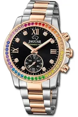 Jaguar Multifunktionsuhr Edelstahl Damen Uhr Multifunktion, (Multifunktionsuhr), Damenuhr Edelstahlarmband rosegold, rundes Gehäuse, mittel (ca 36,5mm) silberfarben