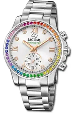 Jaguar Multifunktionsuhr Edelstahl Damen Uhr Multifunktion, (Multifunktionsuhr), Damenuhr Edelstahlarmband silber, rundes Gehäuse, mittel (ca. 36,5mm) silberfarben