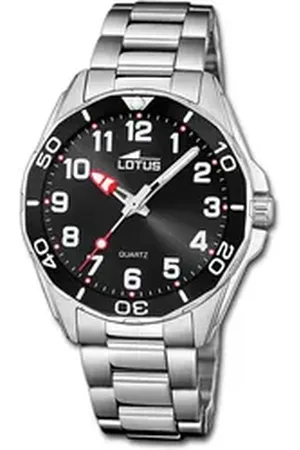 Lotus Chronograph Jugend Kinderuhr Edelstahl, (Chronograph), Jugend, Kinderuhr Edelstahlarmband schwarz, rund, mittel (ca. 36mm) schwarz