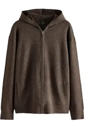Next Kapuzenpullover Regular Fit Gestrickte Kapuzenjacke mit Wolle (1-tlg) braun L