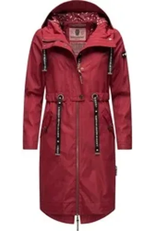 Navahoo Funktionsparka Josinaa stylische Übergangs Outdoorjacke mit Kapuze rot XXXL (46)