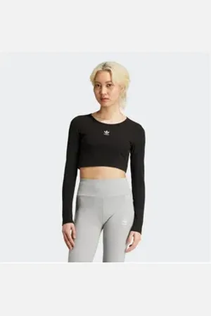 adidas Originals Langarmshirt ESS CROP LS schwarz XL