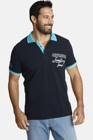 Jan Vanderstorm Poloshirt IWAR mit abgestimmten Kontrasten blau 4XL (68/70)