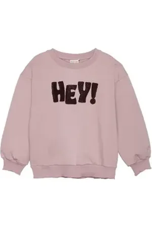 Minymo Rundhalspullover MISweatshirt LS - 123309 Sweatshirt mit Stickerei lila 110
