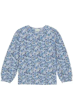 Minymo Langarmshirt MIT-shirt LS AOP geblümtes Langarmshirt blau 104