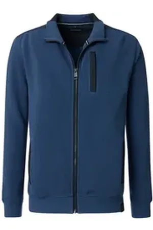 Casa Moda CASAMODA Sweatjacke Basic (1-tlg) Sweatjacke - Baumwolle - Atmungsaktiv - Mit Reißverschluss blau S