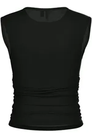 Only & Sons Shirttop - Top PCMADISON - Ärmellos, Raffung, Stretch-Material schwarz L