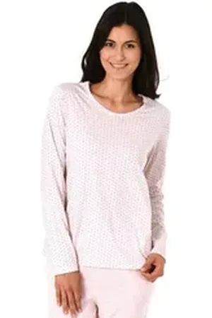 Normann Relaxanzug Damen Shirt Top langarm, Minimal-Print, Mix & Match -191 219 904 rosa 36/38