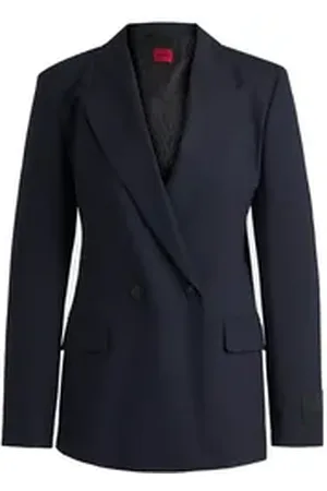 HUGO BOSS Jackenblazer Akisa Zweireiher (1-tlg) blau 38