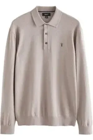 Next Langarm-Poloshirt Langärmeliges Regular Fit Poloshirt aus Strick (1-tlg) beige S Reg