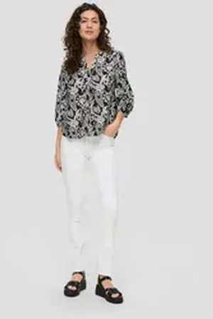 QS by s.Oliver 5-Pocket-Jeans Ankle-Jeans Beverly / Slim Fit / Mid Rise / Bootcut Leg weiß 32